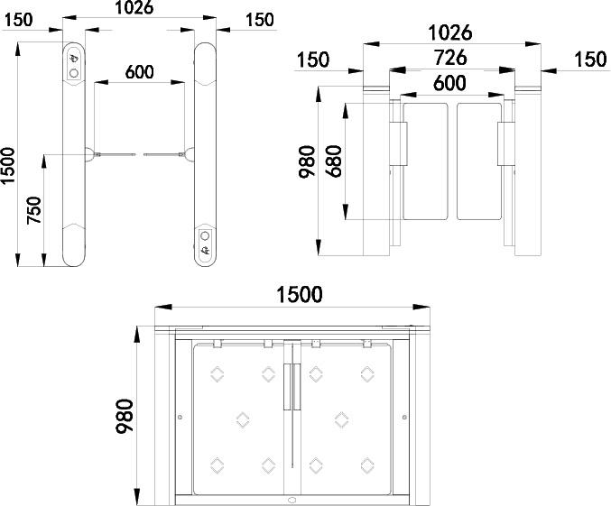 SICHERHEITSdrehkreuz-Sperrentor des ästhetischen Entwurfs Hochgeschwindigkeitsfür Bürogebäudeeingang 2